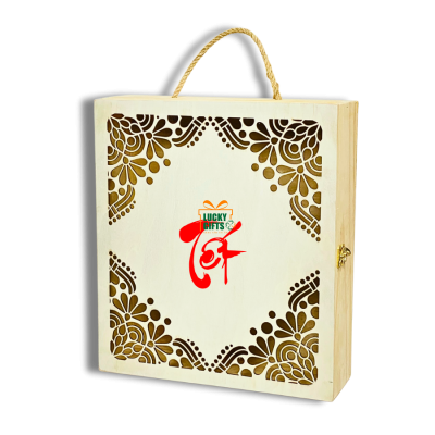 Hộp gỗ Tết khắc laser theo yêu cầu 2026 - Hoa Xuân