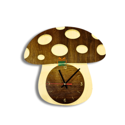 Đồng hồ gỗ cây nấm treo tường trang trí văn phòng, quán cafe