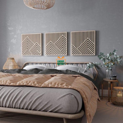 Bộ 3 Tranh Gỗ decor Lucky T03-4-T03-5T03-6