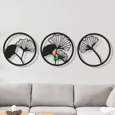 Combo 3 tranh gỗ lá Bạch Quả