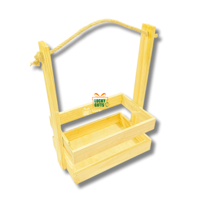 Giỏ gỗ đựng trái cây, cắm hoa làm quà tặng Lucky GH09