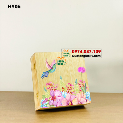 Hộp gỗ đựng yến in UV Chim Yến