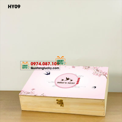 Hộp Đựng yến sào In UV hoa đào
