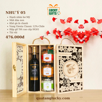 Quà tặng tết hộp gỗ sang trọng - Như ý 05