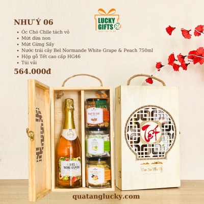 Quà tết hộp gỗ doanh nghiệp 2025 -Như ý 06