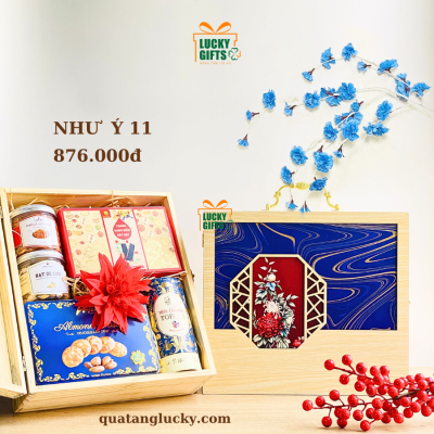 Quà tết hộp gỗ In Uv cao cấp - Như ý 11