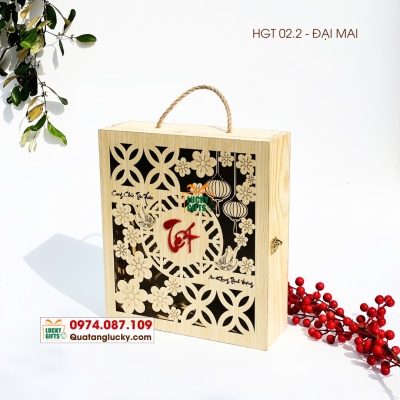 Hộp Gỗ khắc Laser Dán decan Theo yêu cầu- Đại Mai