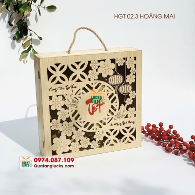 Hộp Gỗ khắc laser Theo yêu cầu khách hàng -Hoàng Mai
