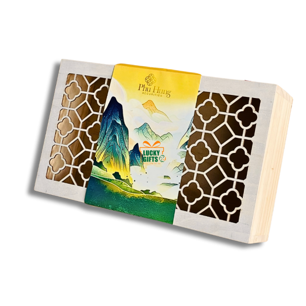 Hộp gỗ đựng rượu quấn cover giấy