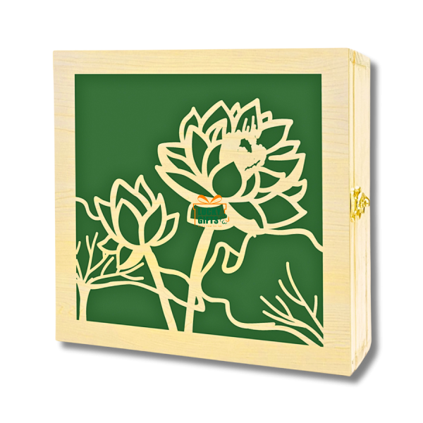 Hộp gỗ đựng trung thu hoa sen