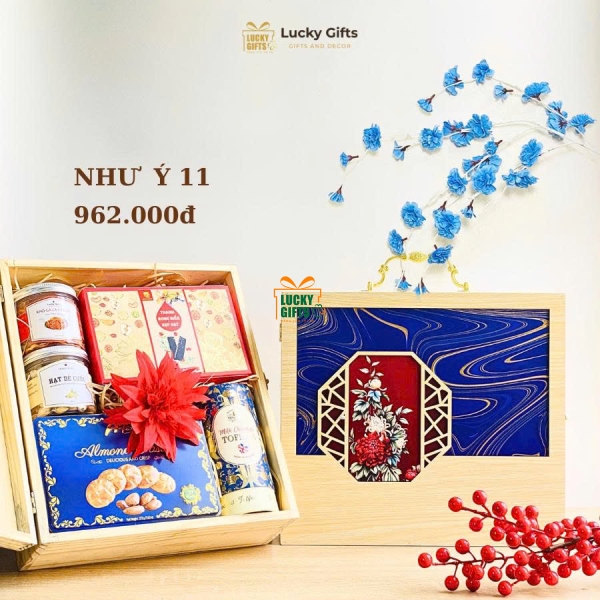 Quà tết hộp gỗ In Uv cao cấp - Như ý 11