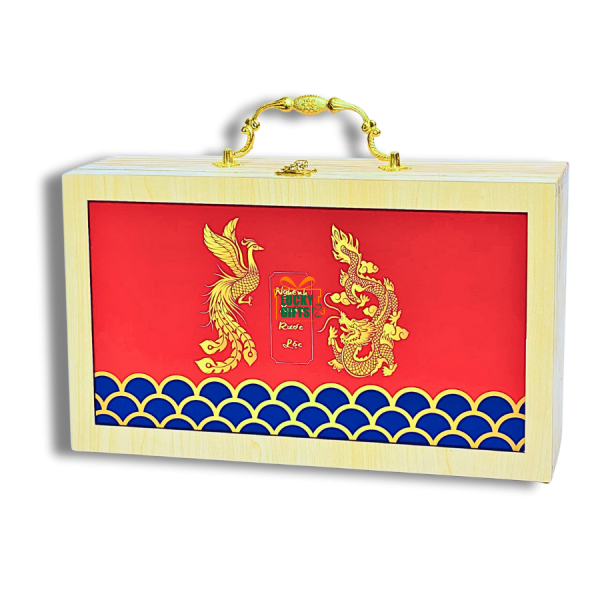 Hộp gỗ phối cover long phụng