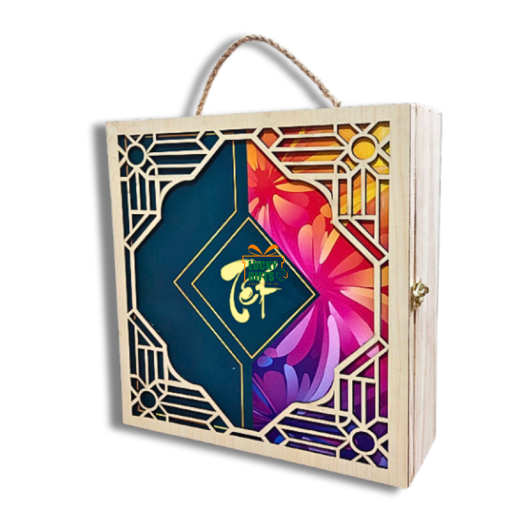 Hộp gỗ quà tết 2026 - Cover giấy Galaxy theo yêu cầu doanh nghiệp