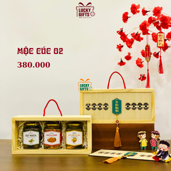 Hộp quà tết doanh nghiệp giá rẻ - Mộc cúc 02