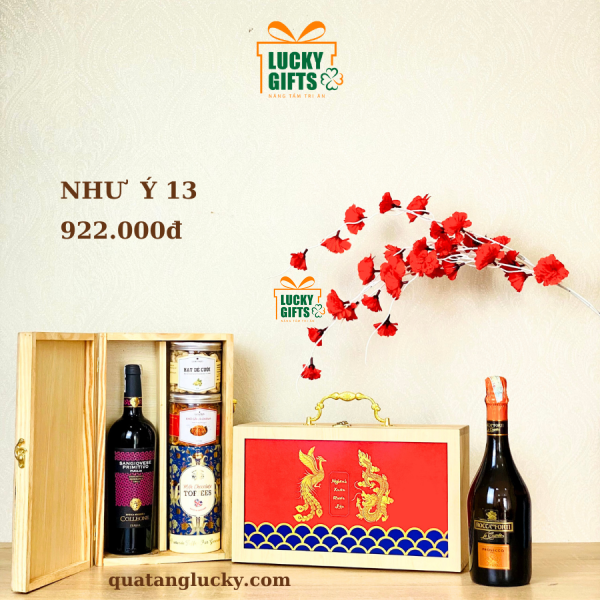 Quà tết hộp gỗ in UV - Như ý 13