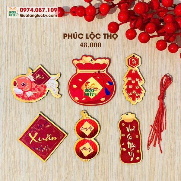 Combo sticker trang trí in UV  Phúc Lộc Thọ